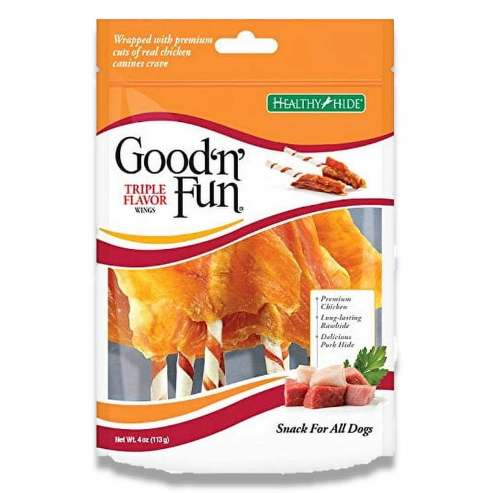 Good 'n' Fun Triple Flavor Wings for Dogs - 4 Oz - 36 Pack Contarmarket