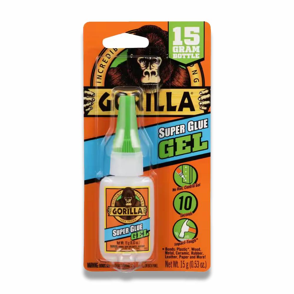 Gorilla - Super Glue Gel, Clear Color - 0.53 Oz - 6 Pack