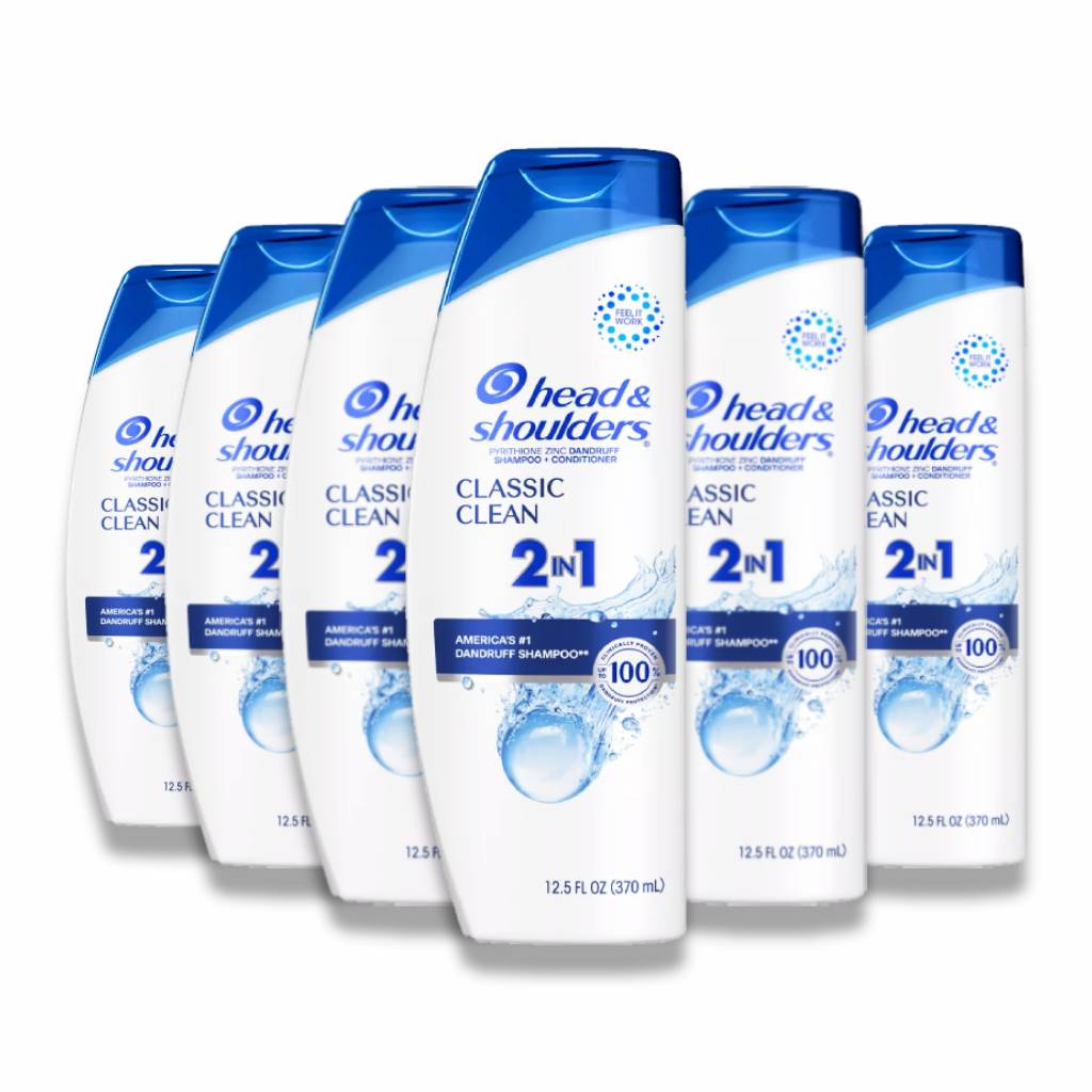 Head & Shoulders - Classic Clean 2-in-1 Dandruff Shampoo + Conditioner  12.5 Oz - 6 Pack