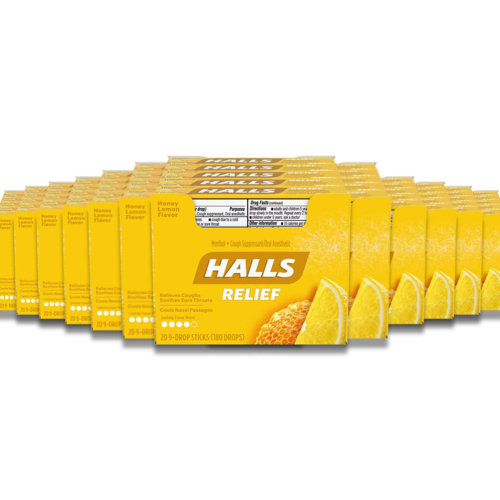Halls Honey Lemon Cough Drops - 20 Ct Each Contarmarket