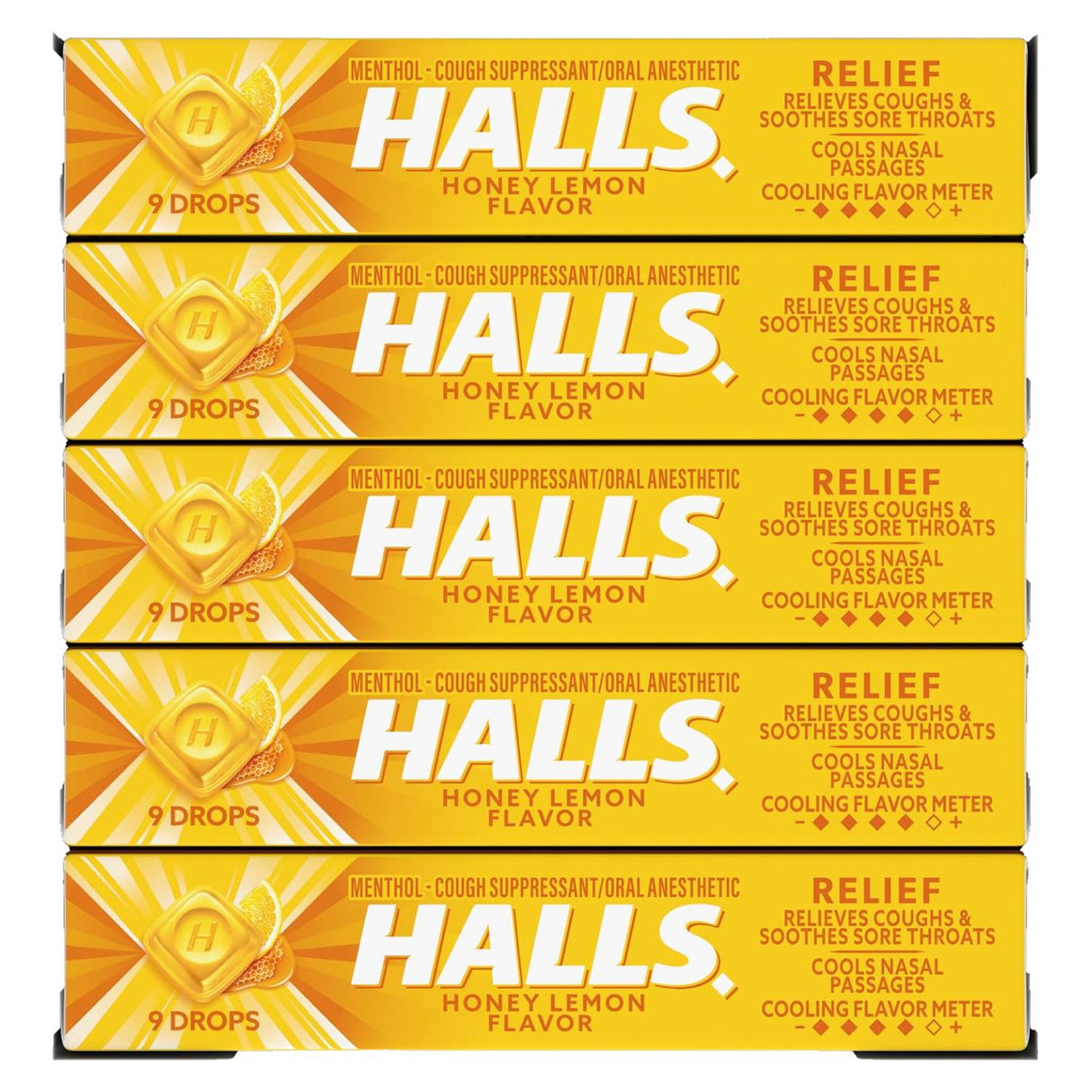 Halls Honey Lemon Cough Drops - 20 Ct Each Contarmarket