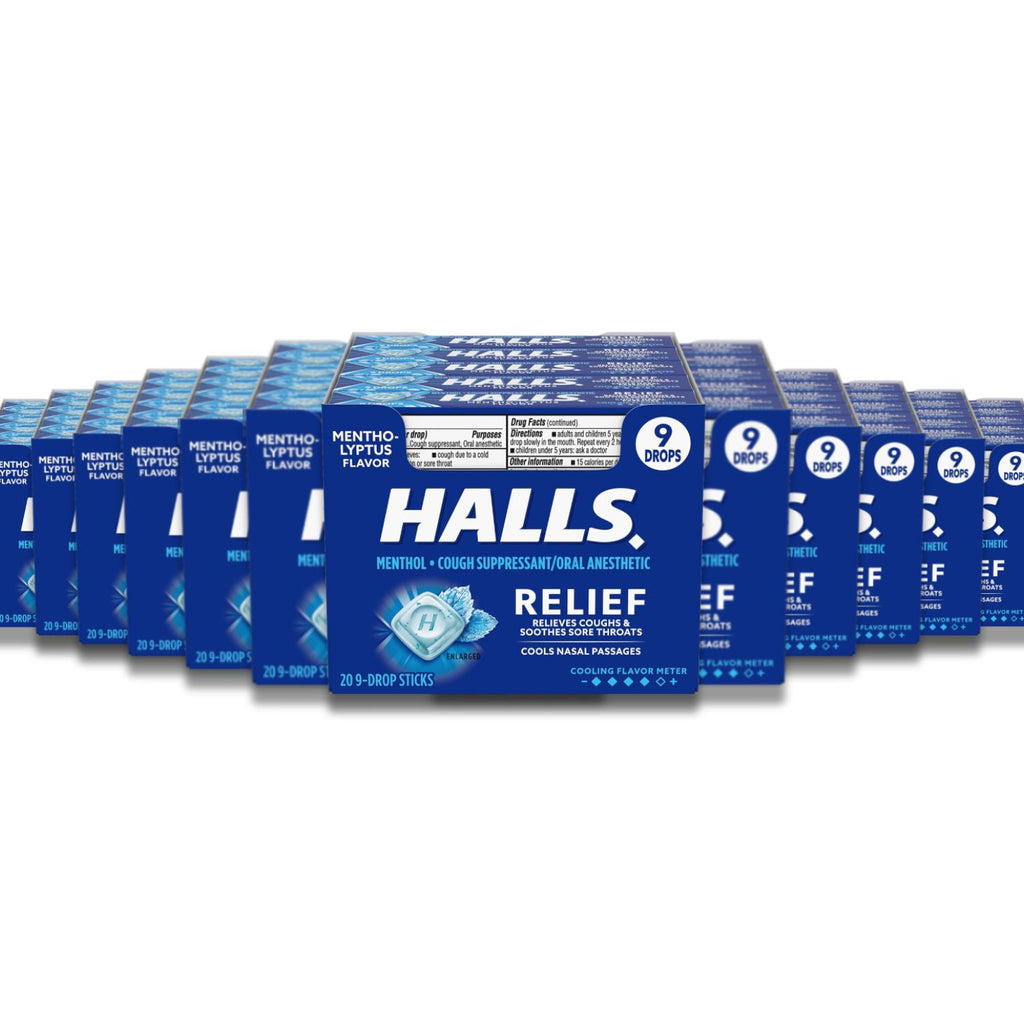 Halls Mentho-Lyptus Cough Drops - 20 Ct Each - 24 Pack Contarmarket