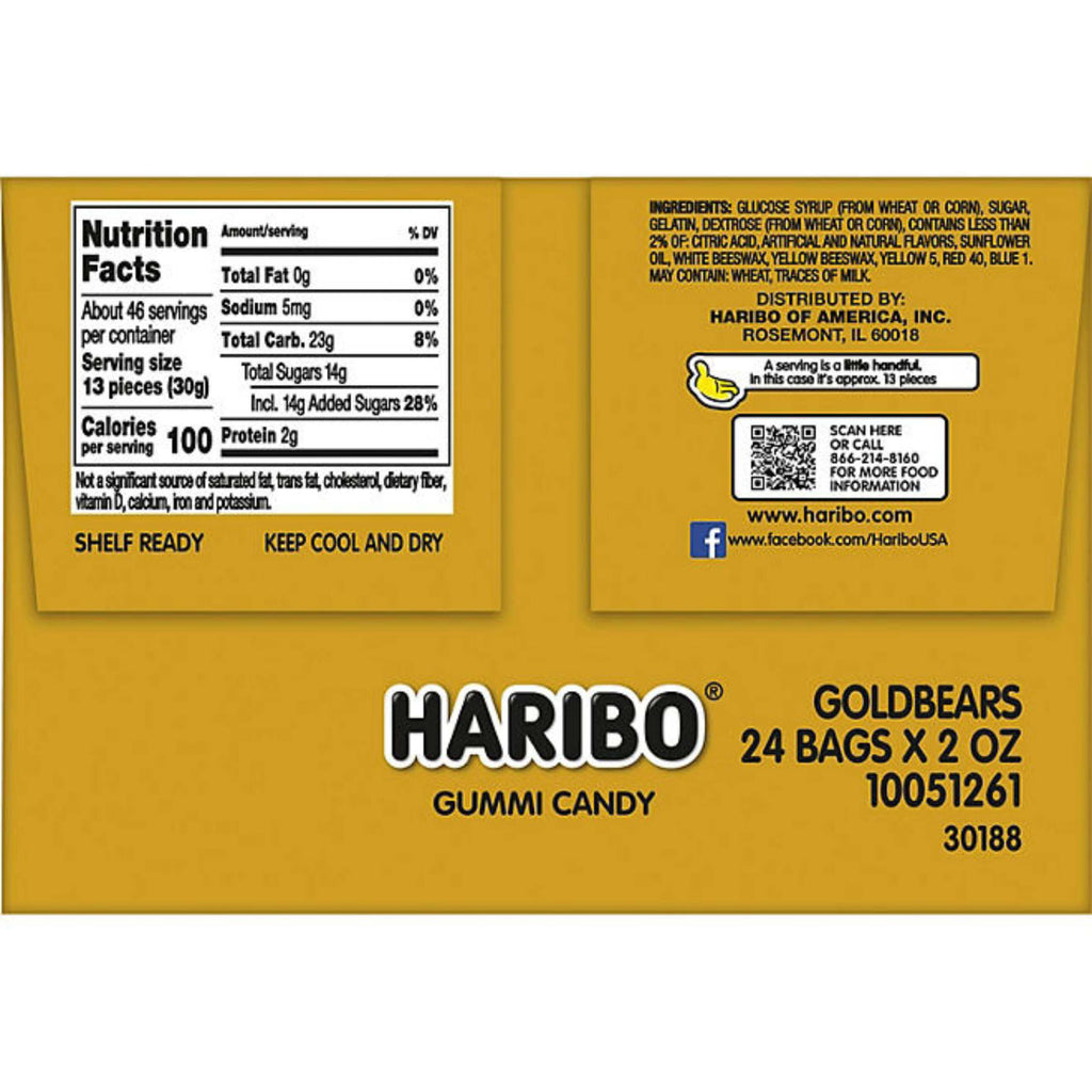 Haribo Goldbears Gummy Candy 2 Oz 24 Pack Contarmarket