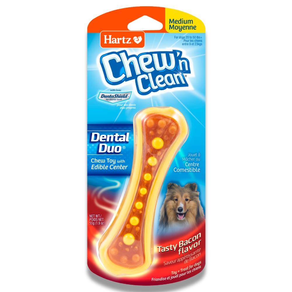 Hartz Chew 'n Clean Dental Duo Dog Toy - Medium, 12 Pack Contarmarket