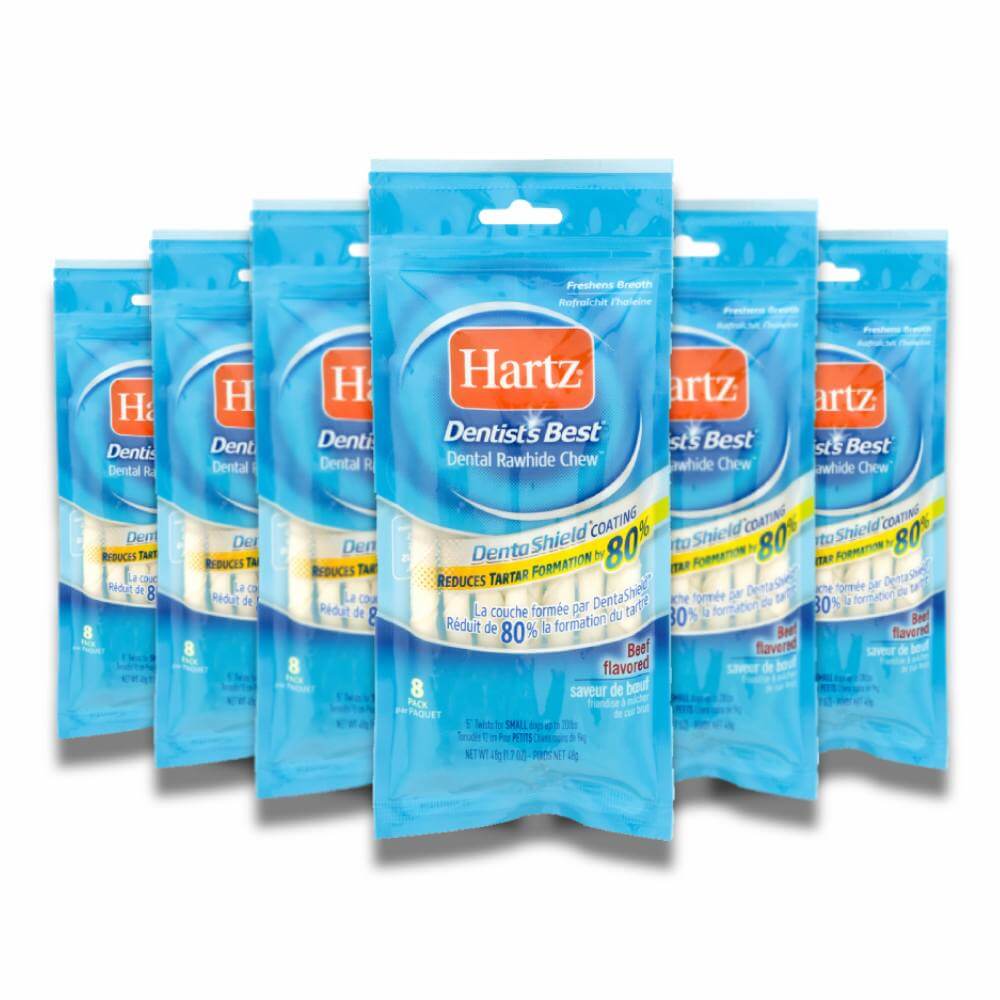 Hartz Dentist's Best DentaShield Rawhide Twists - 8 ct, 6 Pack Contarmarket