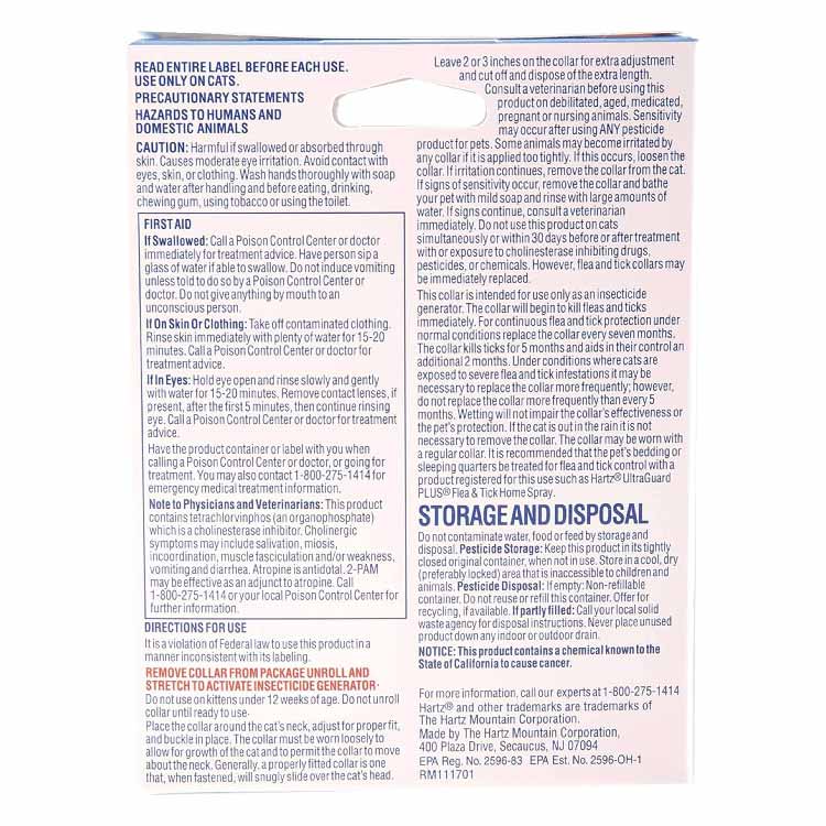 Hartz - UltraGuard Purple Flea & Tick Collar for Cats and Kittens - 0.53 Oz - 48 Pack