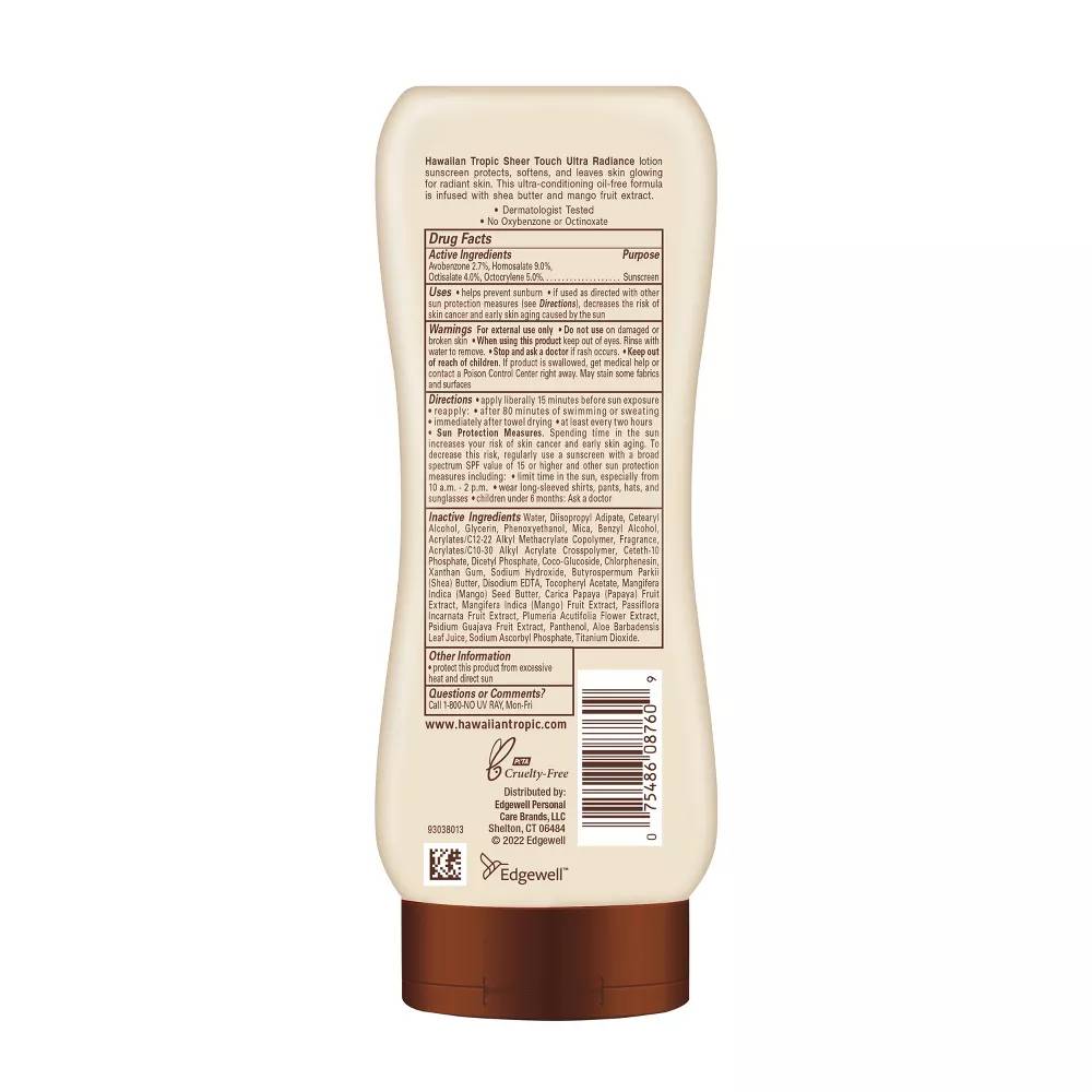 Hawaiian Tropic - Sheer Touch Ultra Radiance Lotion Sunscreen - SPF 50 - 8 Oz - 12 Pack