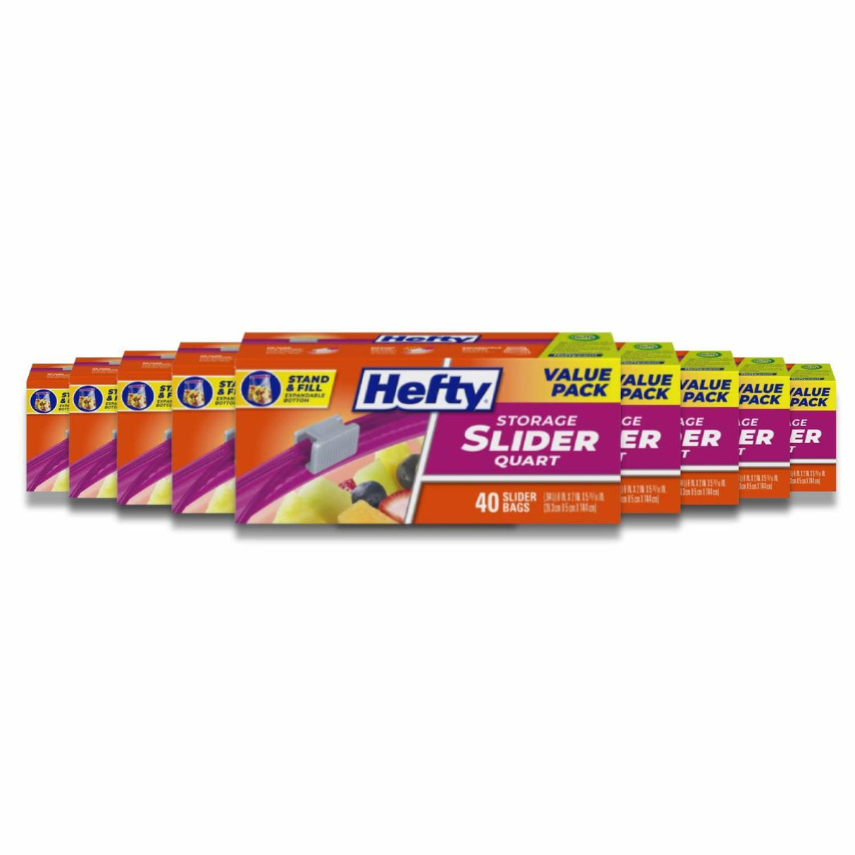 Hefty - Quart Food Storage Slider Bag - 40 Ct - 9 Pack