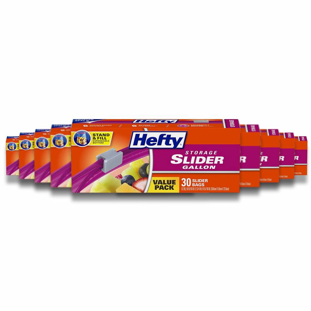 Hefty - 1 Gallon Slider Storage Bags - 30 Ct - 9 Pack