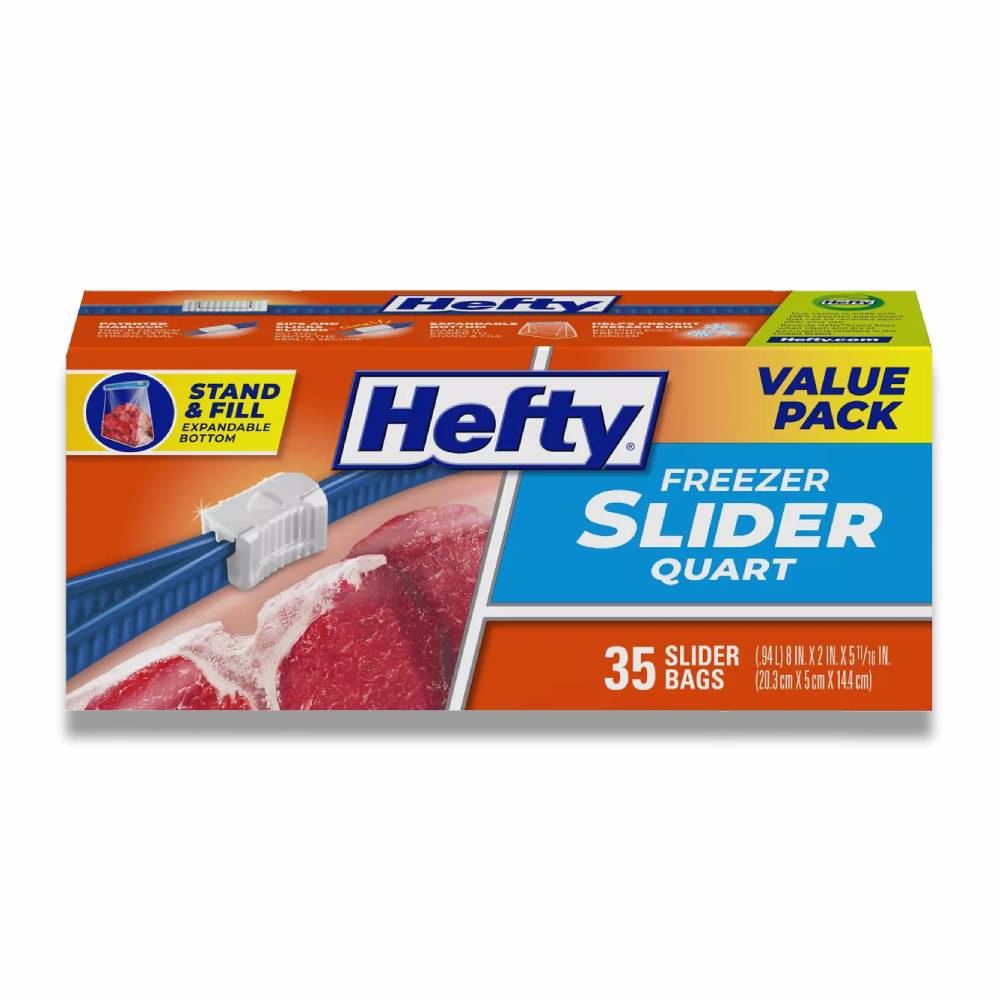 Hefty - Quart Freezer Storage Slider Bags - 35ct - 9 Pack