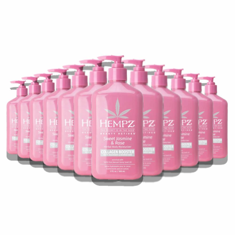 Hempz - Beauty Actives Sweet Jasmine & Rose Body Lotion with Collagen Booster - 17 Oz - 12 Pack