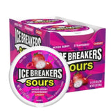 Ice Breakers Sours Sugar Free Mints, Mixed Berry, Strawberry, Cherry - 8 Ct