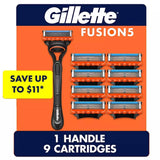 Gillette Fusion5 Men's Razor Handle + 9 Cartridges