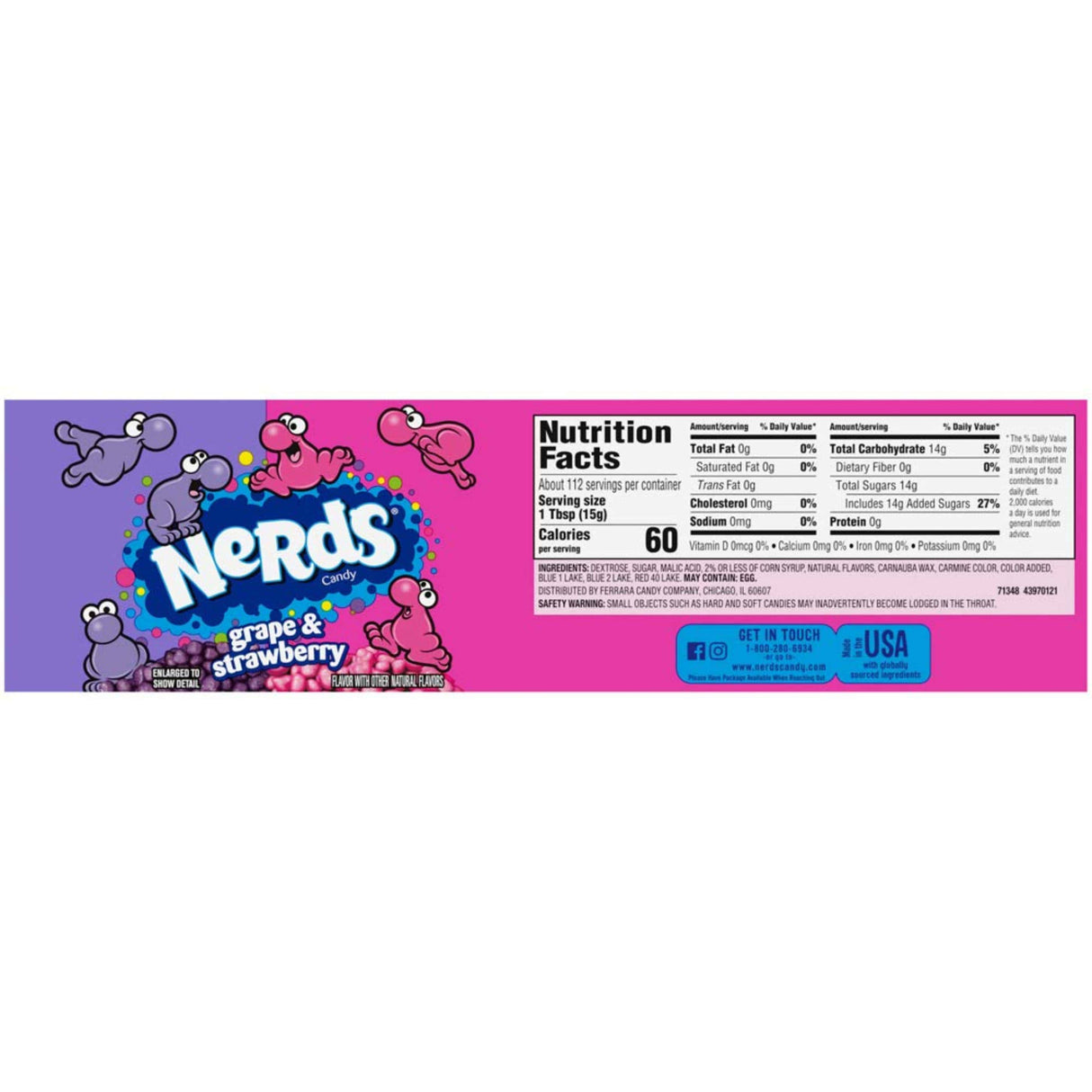 Nerds - Grape & Strawberry Candy - 1.65 Oz Each