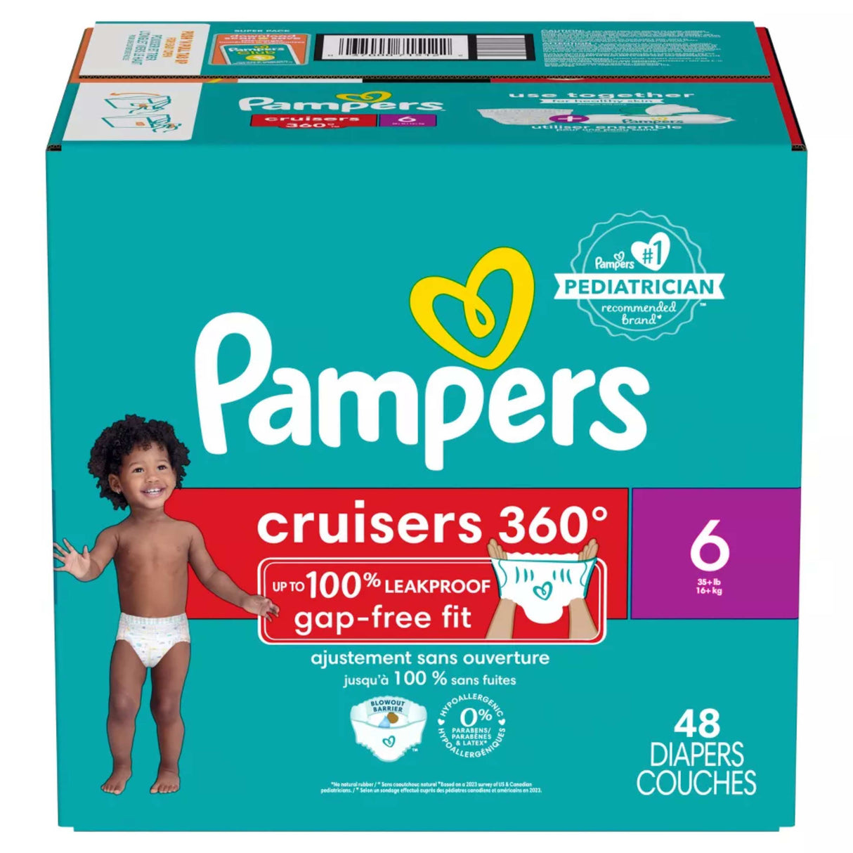 Pampers - Cruisers, Size 6 - 360 Diapers - 48 Count Each