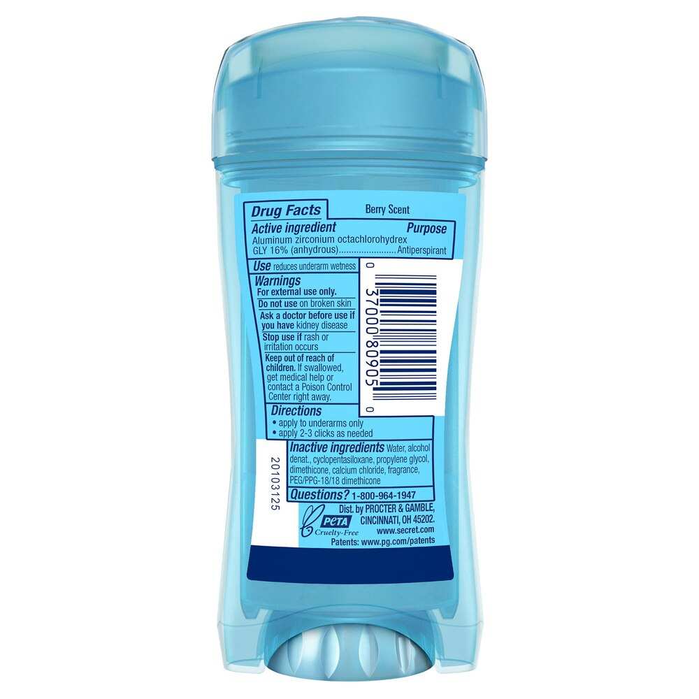 Secret Clear Gel Berry Antiperspirant & Deodorant  2.6 Oz - 12 Pack