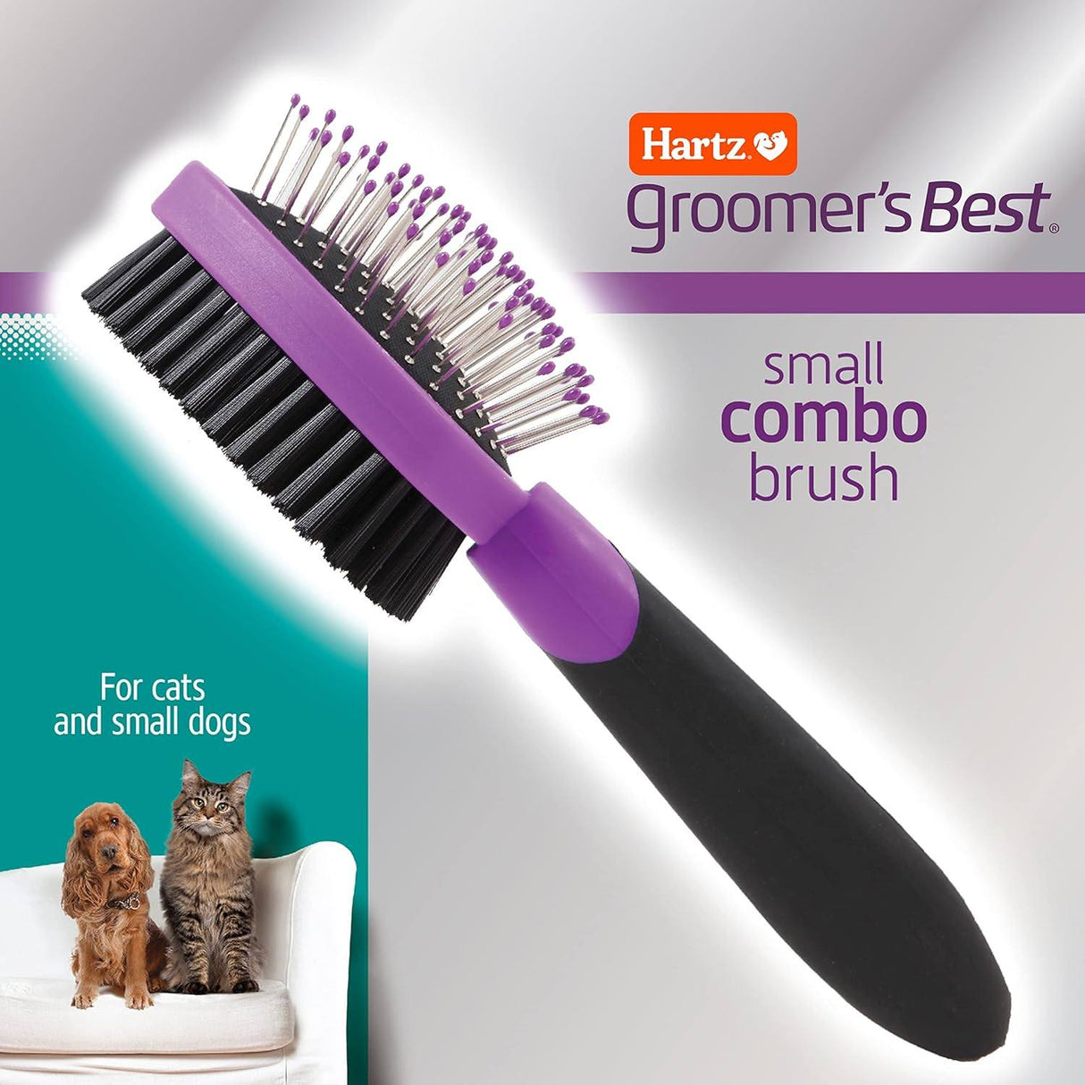 Hartz -  Groomer's Best Small Combo Brush for Cats and Small Dogs - 1 Ct - 24 Pack