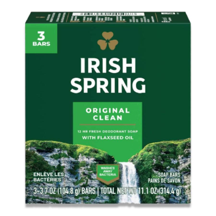 Irish Spring Deodorant Soap, Original Bulk - 9 Pack, 3 Bars 3.7 Oz (6826143809692)