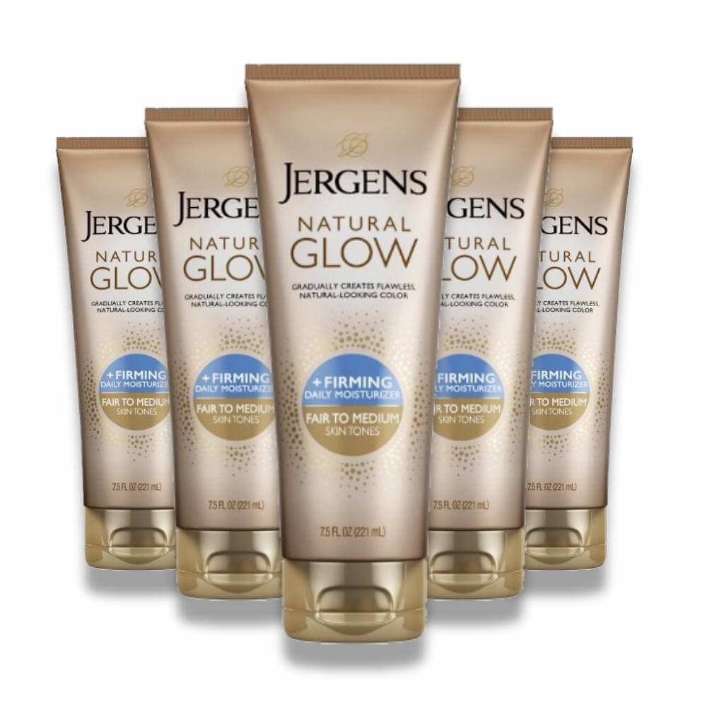 Jergens Natural Glow + Firming Daily Moisturizer, Fair To Medium Skin Tone - 7.5 Oz - 5 Pack Contarmarket