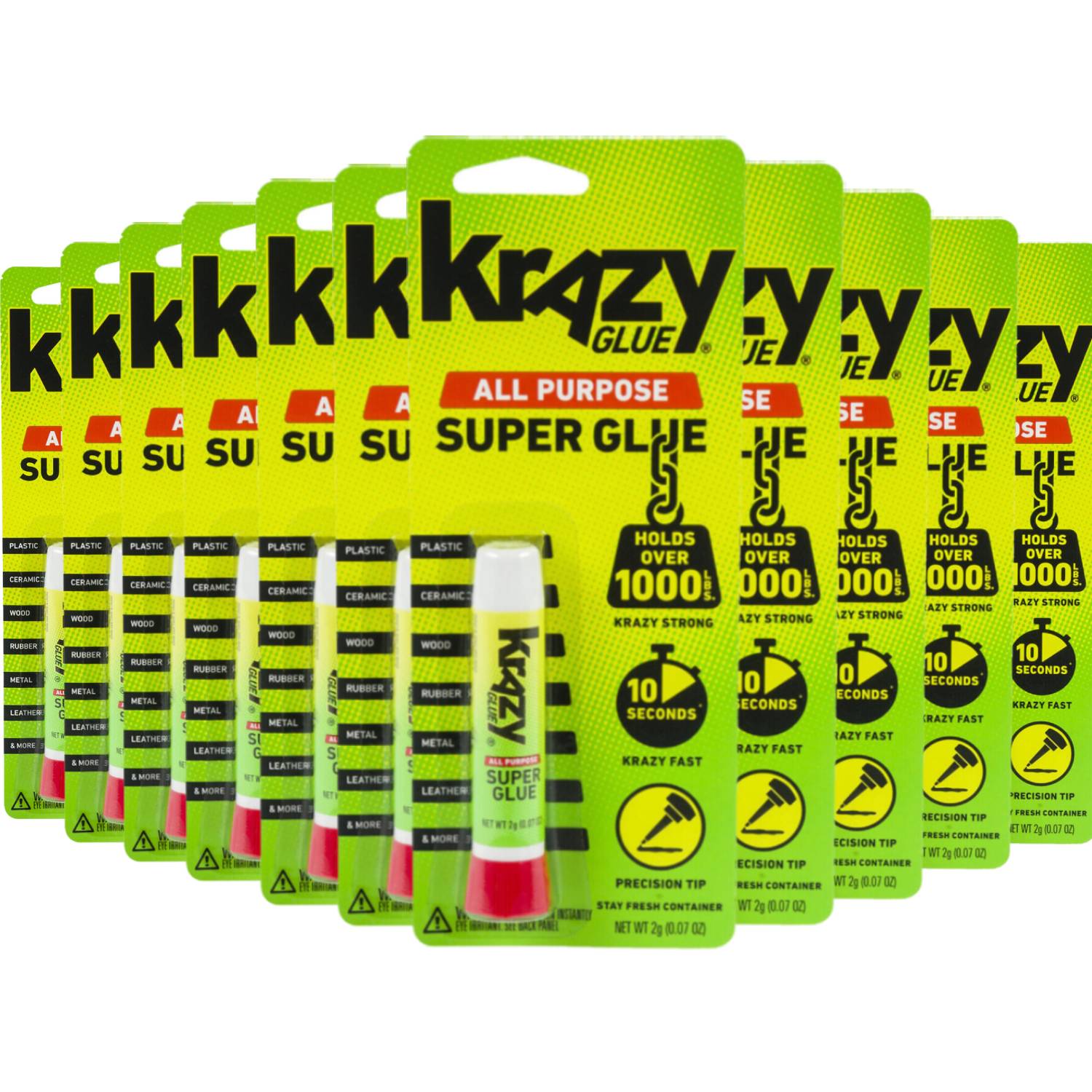 Krazy Glue Krazy Glue Single-Use Tubes w/Storage Case, 0.07 oz, 4/Pack