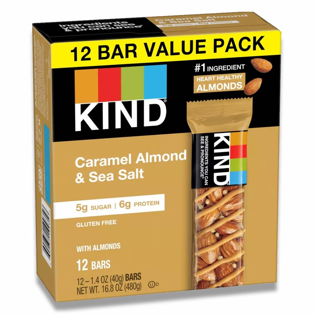 Kind Bar - Nut Bars Caramel Almond & Sea Salt Gluten Free Snack Bars - 1.4 Oz - 12 Pack