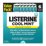 Listerine - Cool Mint Pocketpaks Breath Strips - 6 Pack - 72 Strips