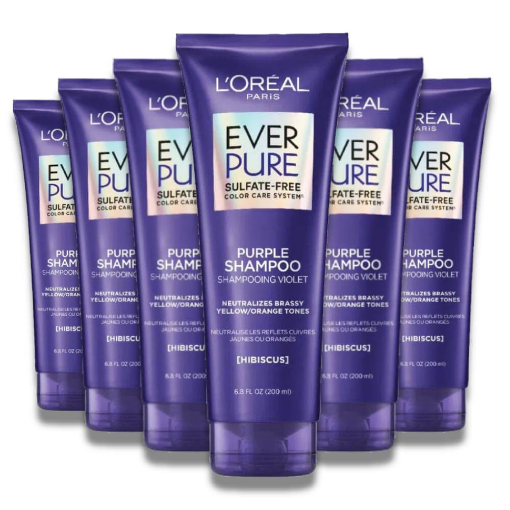L'Oreal Ever Pure Anti-Brass Toning Purple Shampoo - 6.8 Oz - 6 Pack Contarmarket
