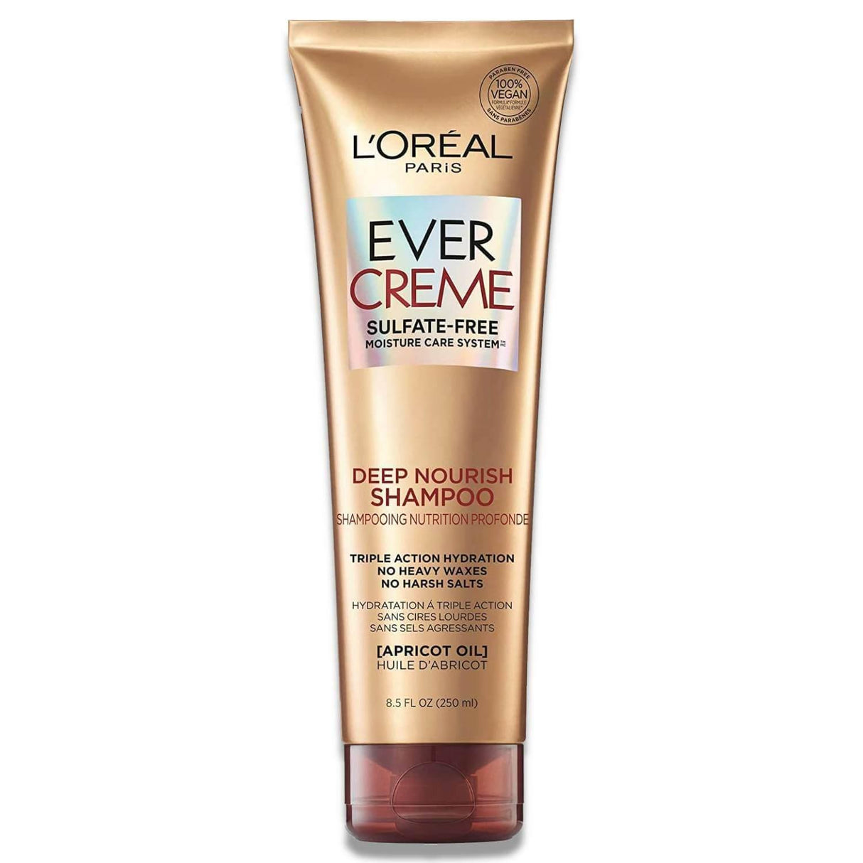 L'Oreal Paris EverCreme Sulfate Free Shampoo, Deep Nourish, With Apricot Oil - 8.5 oz - 6 Pack Contarmarket