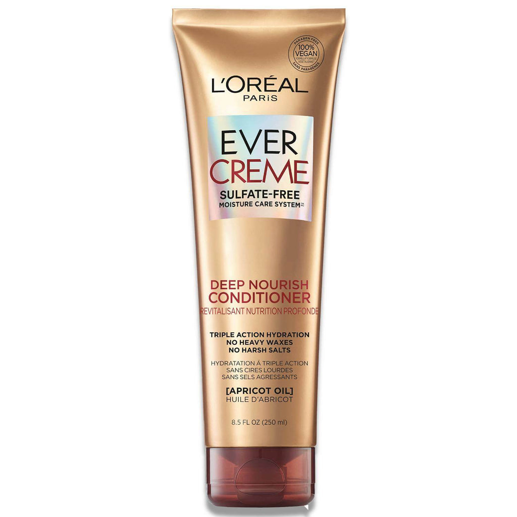 L'Oreal Paris EverCreme Sulfate Free Conditioner for Dry Hair, With Apricot Oil - 8.5 oz - 6 Pack Contarmarket