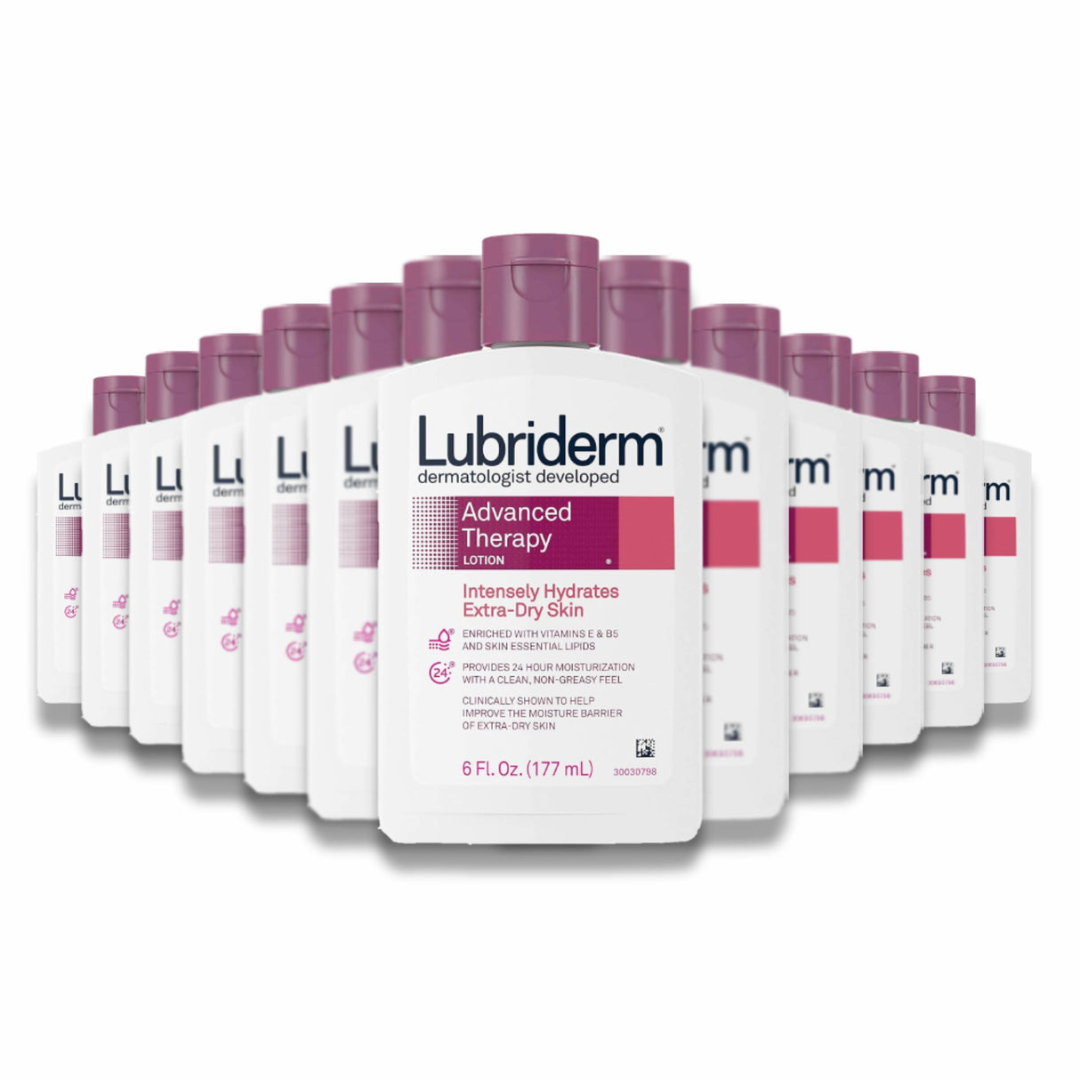 Lubriderm - Advanced Therapy Moisturizing Lotion , Deep Hydration for Extra Dry Skin - 6 Oz - 12 Pack