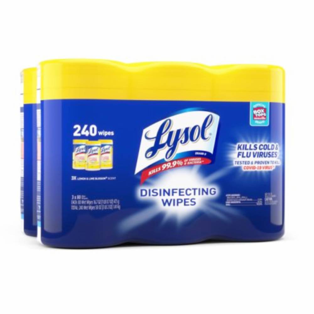 Lysol - Disinfectant Wipes, Multi Surface Antibacterial Cleaning Wipes 3 Pack Each - 80 Ct each - 2 Pack