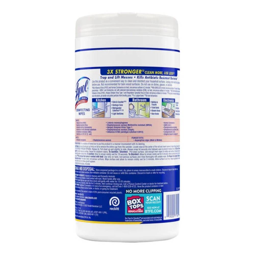 Lysol - Disinfecting Wipes, Lemon/Lime Blossom - 80 Ct - 6 Pack