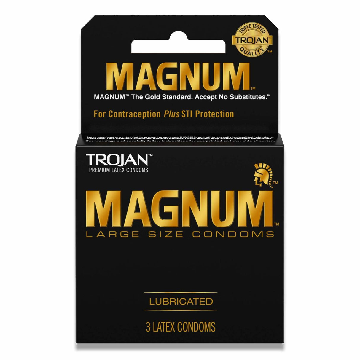 Trojan - Magnum Lubricated Condoms - 3 Count -  12 Pack