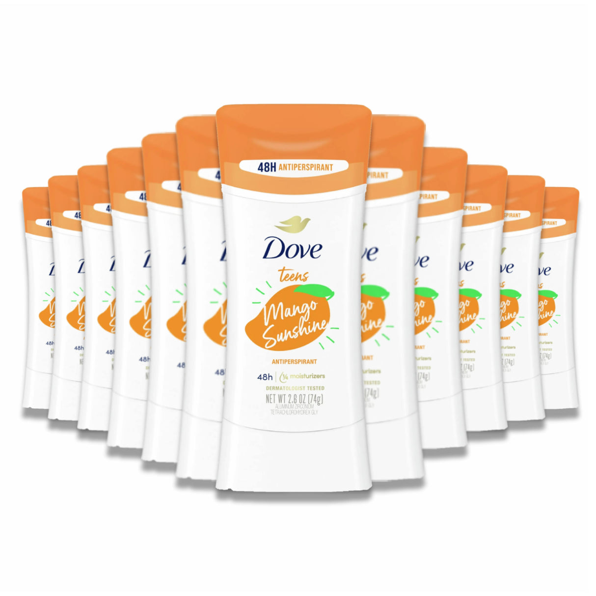 Dove - Teens Anti-Perspirant Deodorant Stick Mango Sunshine - 2.6 Oz - 12 Pack