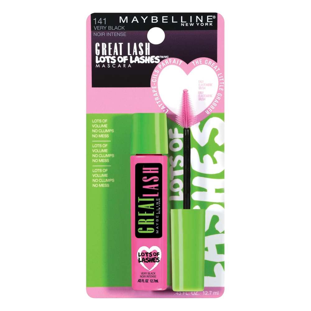 Maybelline - Great Lash Lots of Lashes Washable Mascara - #141 Very Black - 0.43 Oz - 24 Pack