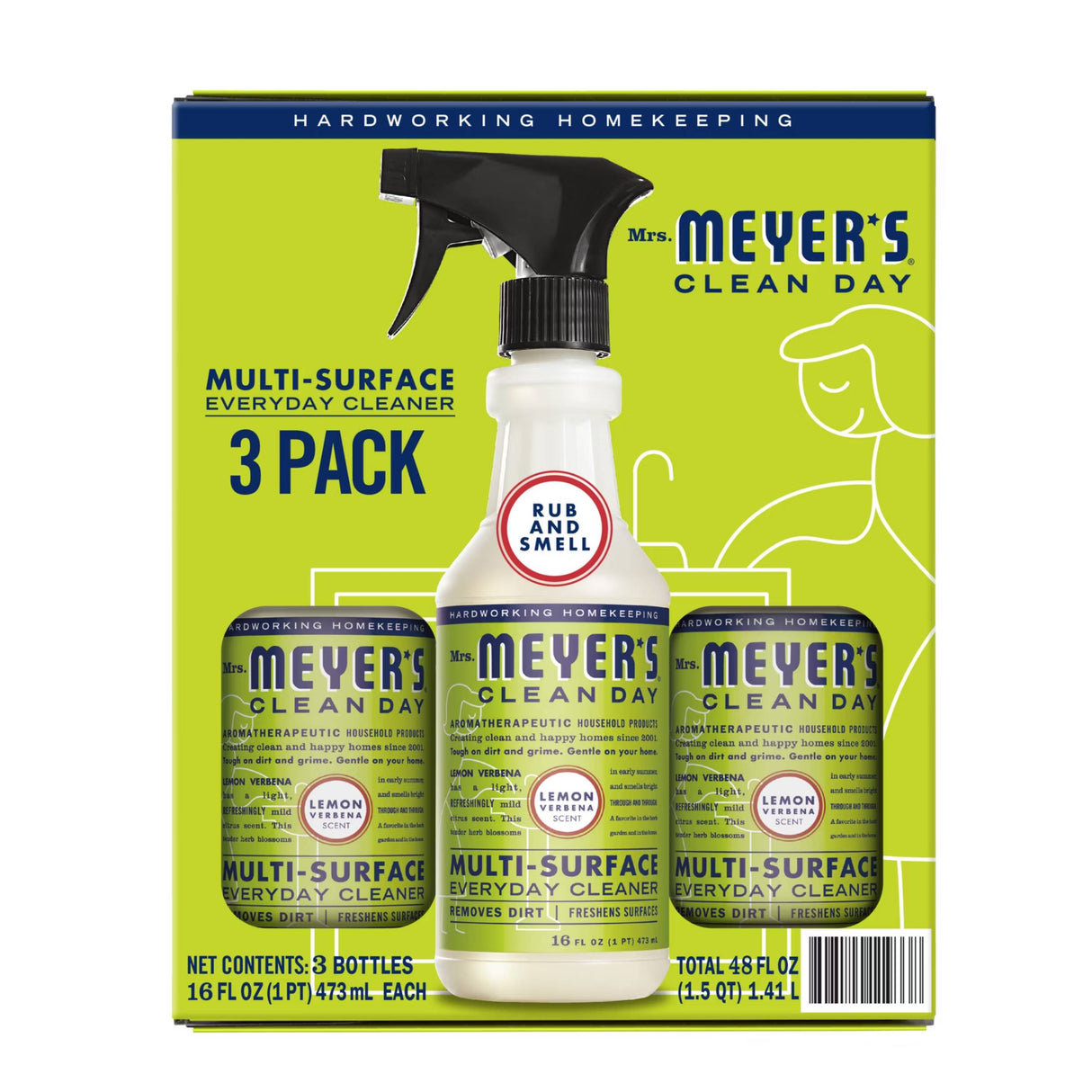 Mrs. Meyer's Clean Day Multi-Surface Everyday Cleaner - Lemon Verbena Scent - 16 Oz - 3 Pack