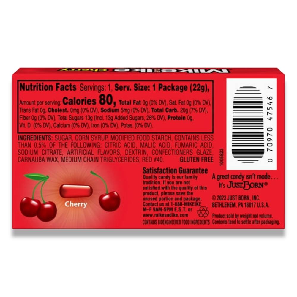 Mike & Ike Cherry Candy - 0.78 Oz - 24 Ct - 16 Pack Contarmarket
