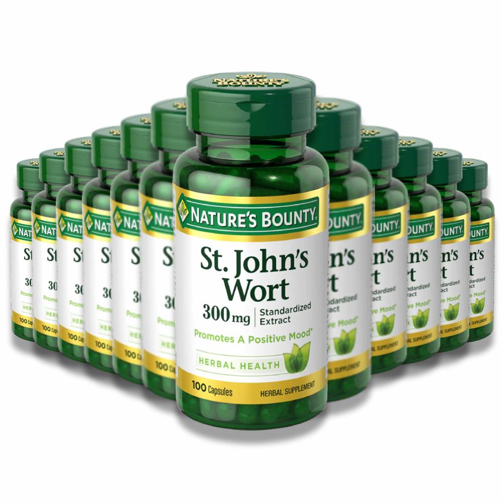 Nature's Bounty St. John's Wort Hypericin 300mg - 100 Capsules - 12 Pack Contarmarket
