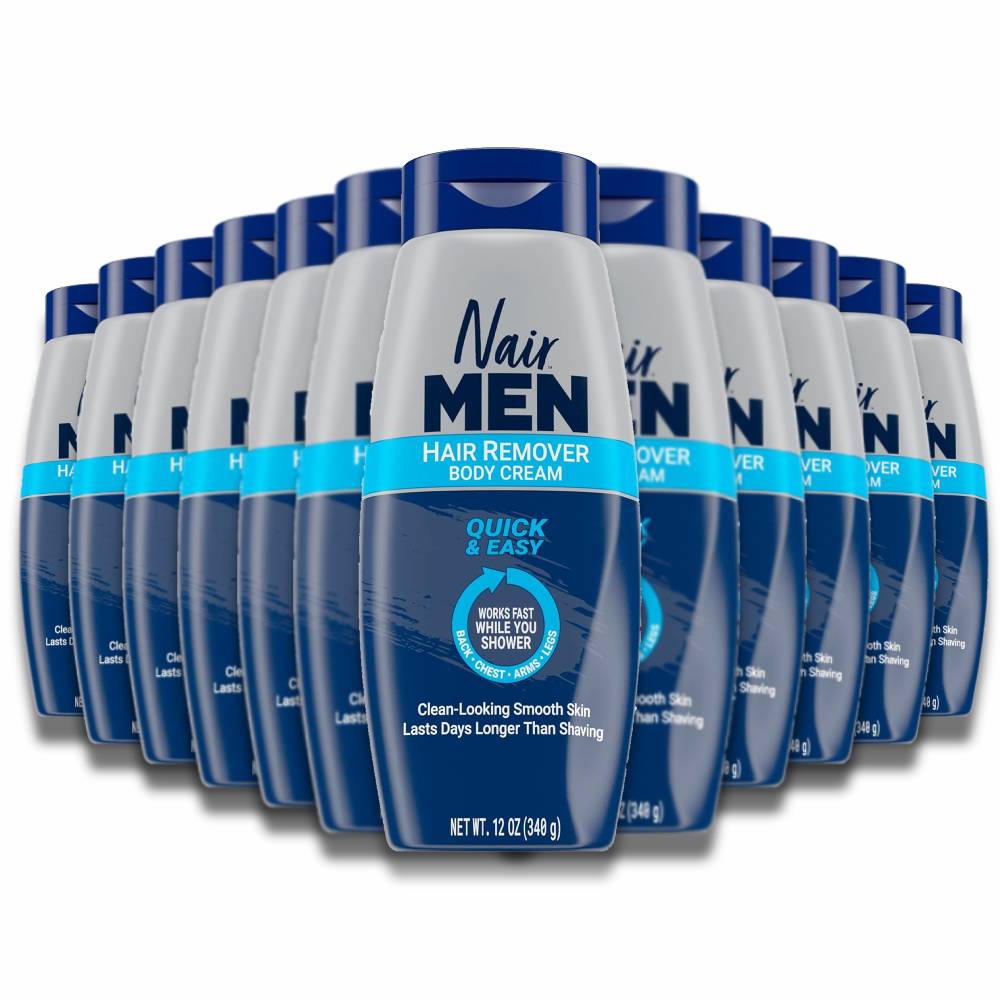 Nair - Men Body Cream Hair Remover, Body Hair Removal Cream - 12 Oz - 12 Pack