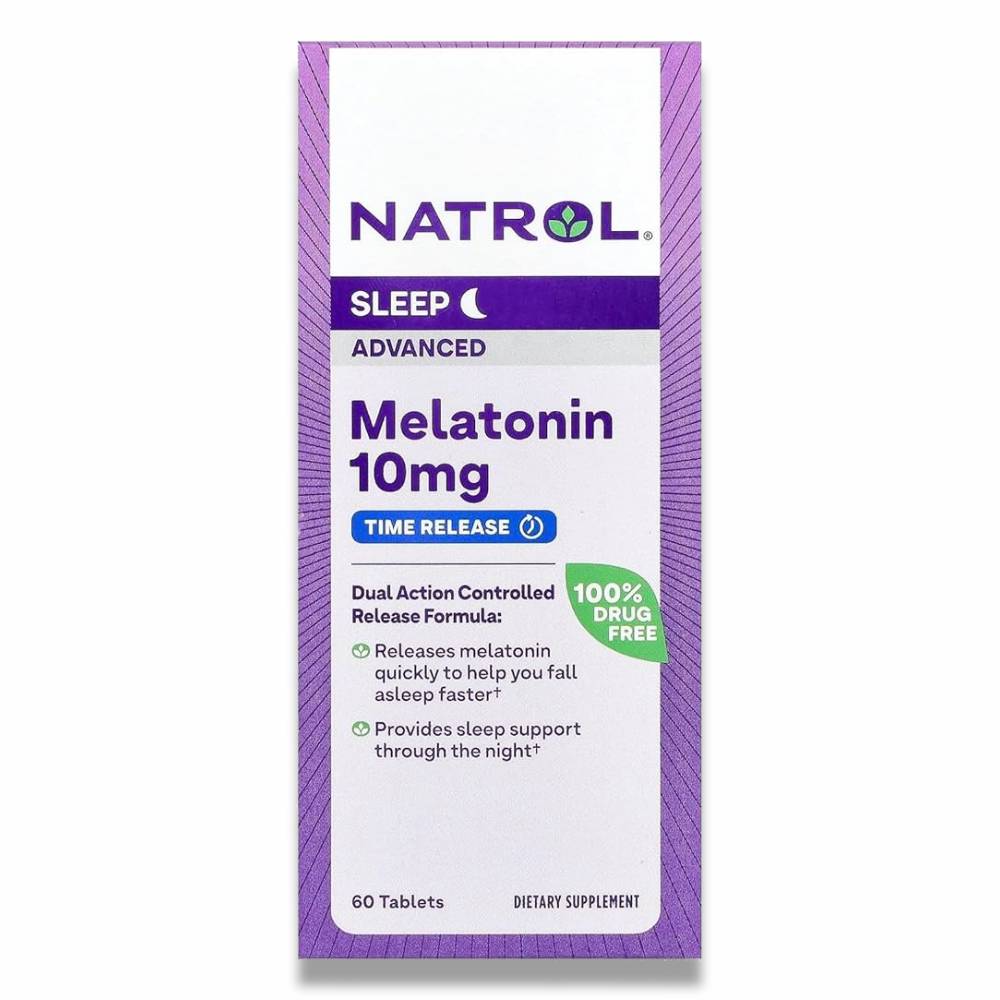 Natrol - Advanced Sleep Melatonin + 5HTP, 6mg, Calming Sleep Aid for Restful Sleep - 60 Ct - 12 Pack