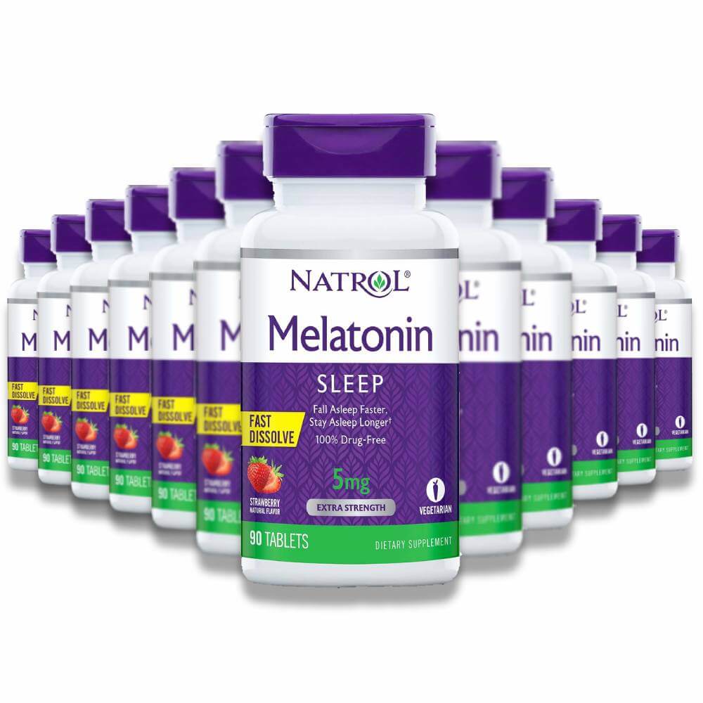 Natrol Melatonin Fast Dissolve Strawberry 5mg 90 Tablets 12 Pack Contarmarket