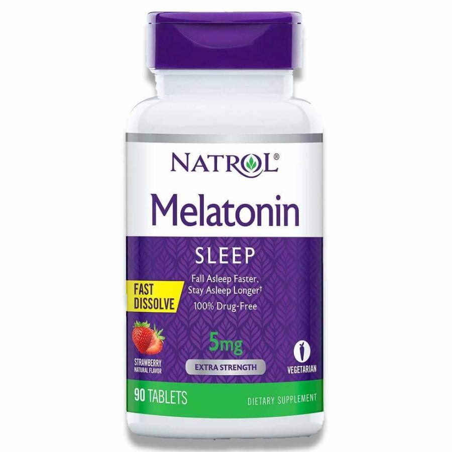 Natrol Melatonin Fast Dissolve Strawberry 5mg 90 Tablets 12 Pack Contarmarket