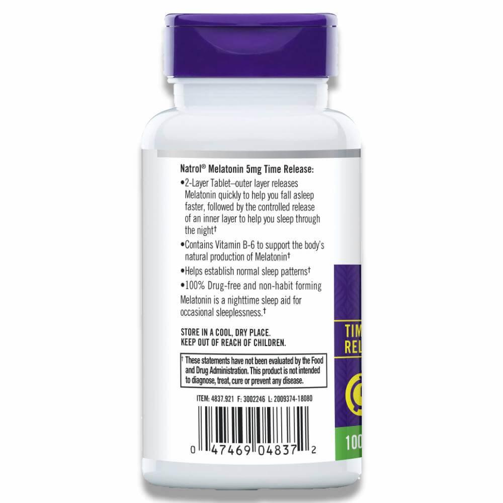 Natrol Melatonin Time Release 5mg 100 Tablets 12 Pack Contarmarket