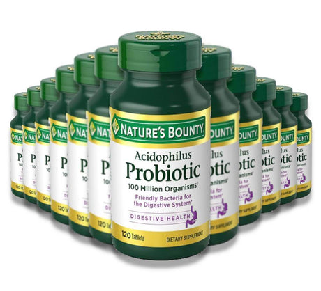 Nature's Bounty Acidophilus Probiotic - 120 Tablets, 12 Pack Contarmarket