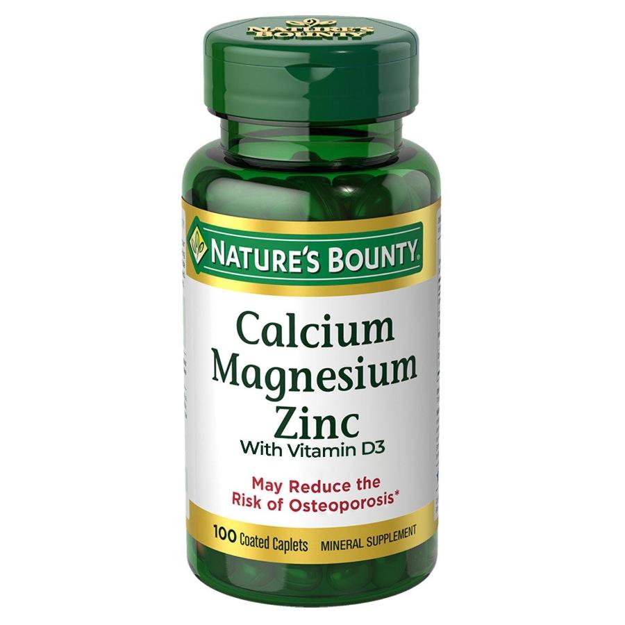 Nature's Bounty - Calcium, Magnesium, Zinc - 100 Caplets - 12 Pack