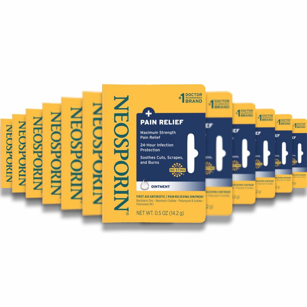 Neosporin - Pain Relief, First Aid Topical Antibiotic & Analgesic Ointment - 0.5 Oz - 72 Pack