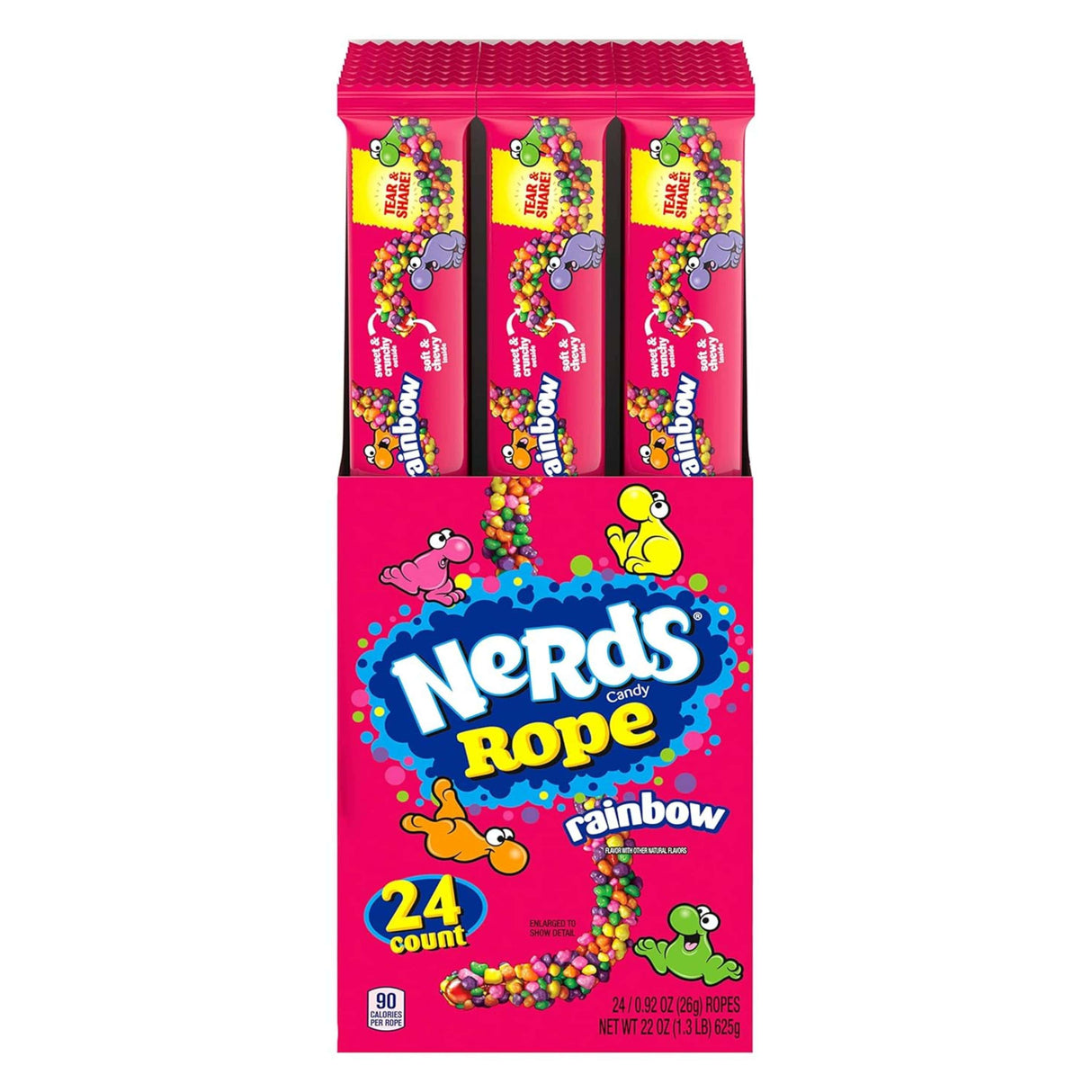 Nerds - Rope Candy, Rainbow - 0.92 Oz - 24 Count Each