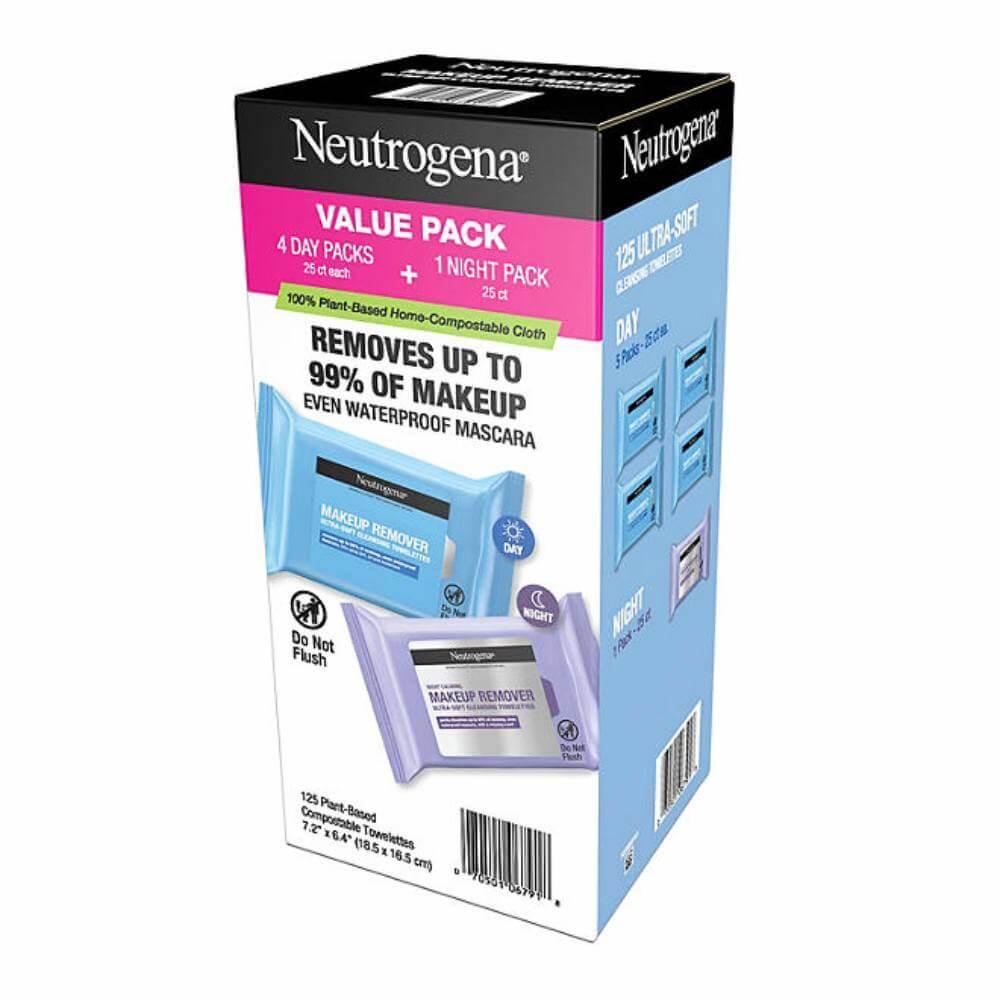 Neutrogena Makeup Remover & Night Calming Cleansing Towelettes 25 Ct 5 Pack Contarmarket