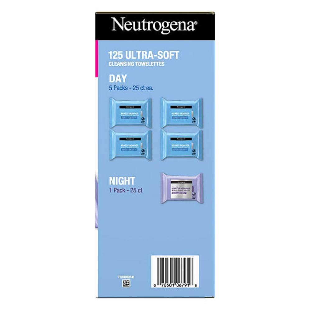 Neutrogena Makeup Remover & Night Calming Cleansing Towelettes 25 Ct 5 Pack Contarmarket