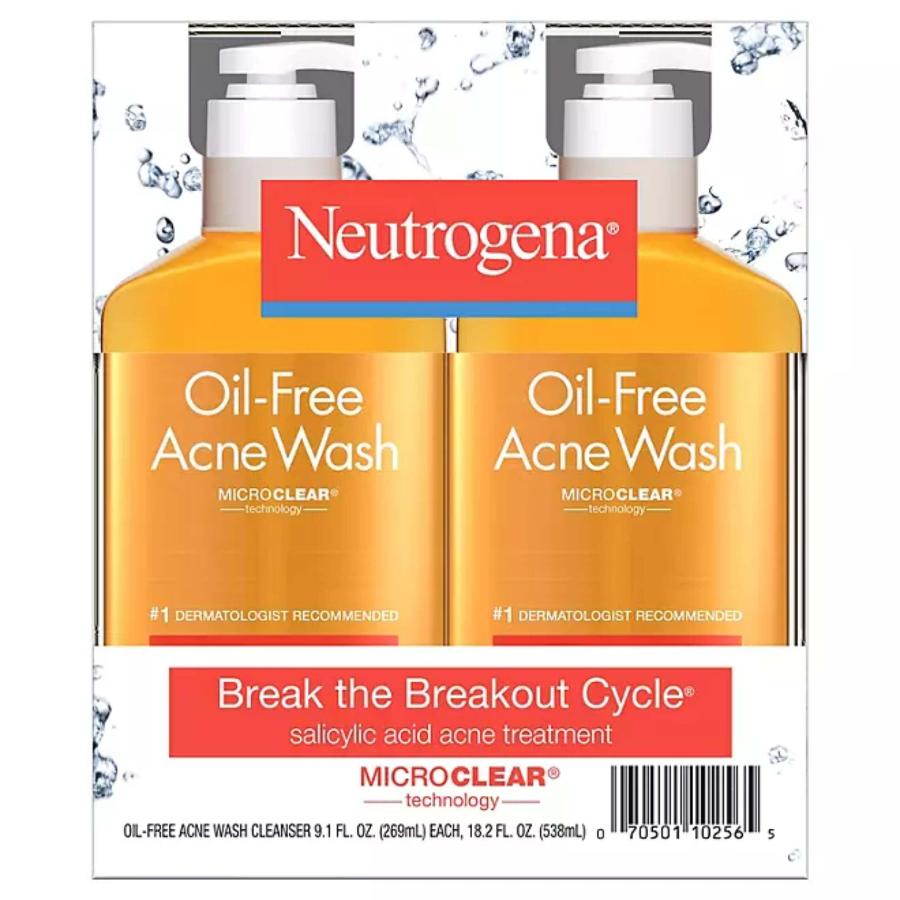 Neutrogena - Oil-Free Acne Face Wash - 9.1 fl Oz - 2 Pack